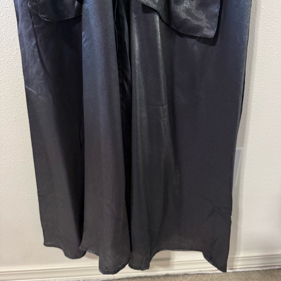 Anthropologie Samant Chauhan Utility Shirt Dress Metallic Slate Maxi Pocket-LP - Picture 6 of 12